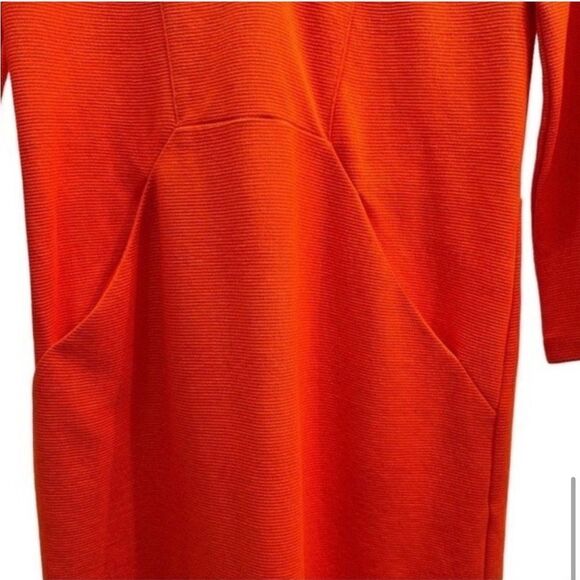 BODEN Ribbed Knit Orange V-Neck Dress NWT - Picture 8 of 12